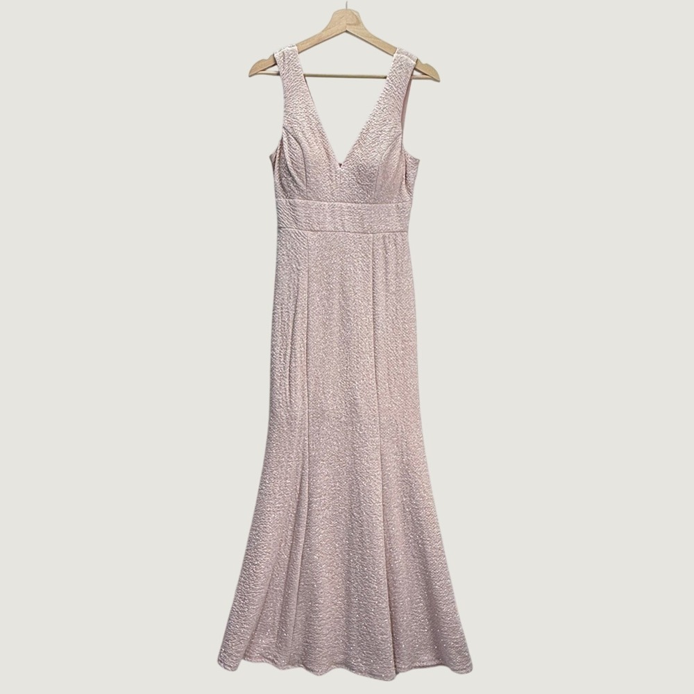 Speechless Mermaid Gown Women Size 5 Pink  V-Neck Textured Metallic Prom